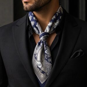 Ascot scarf — Navy