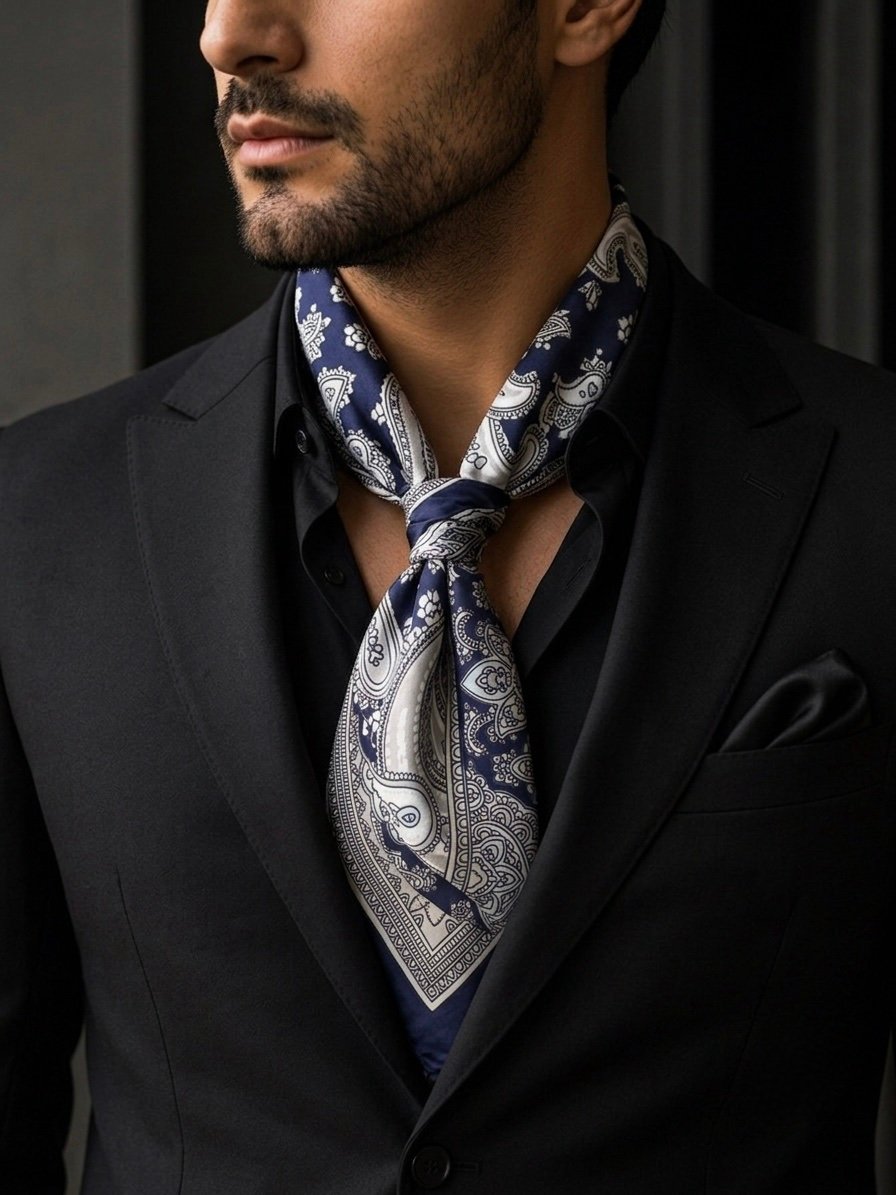 Ascot scarf — Navy
