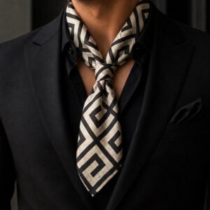 Ascot scarf — Black & Ivory