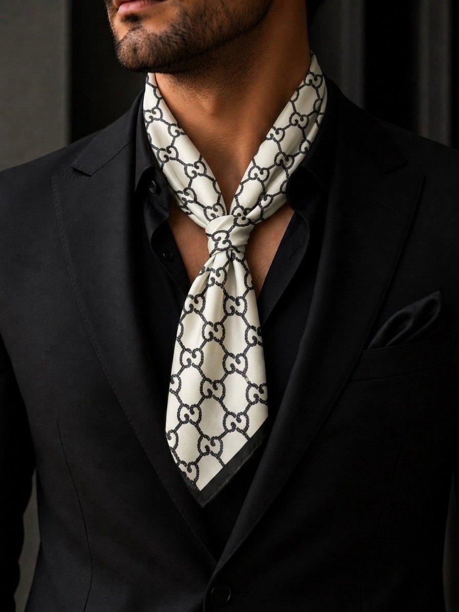 Ascot scarf — Black & White