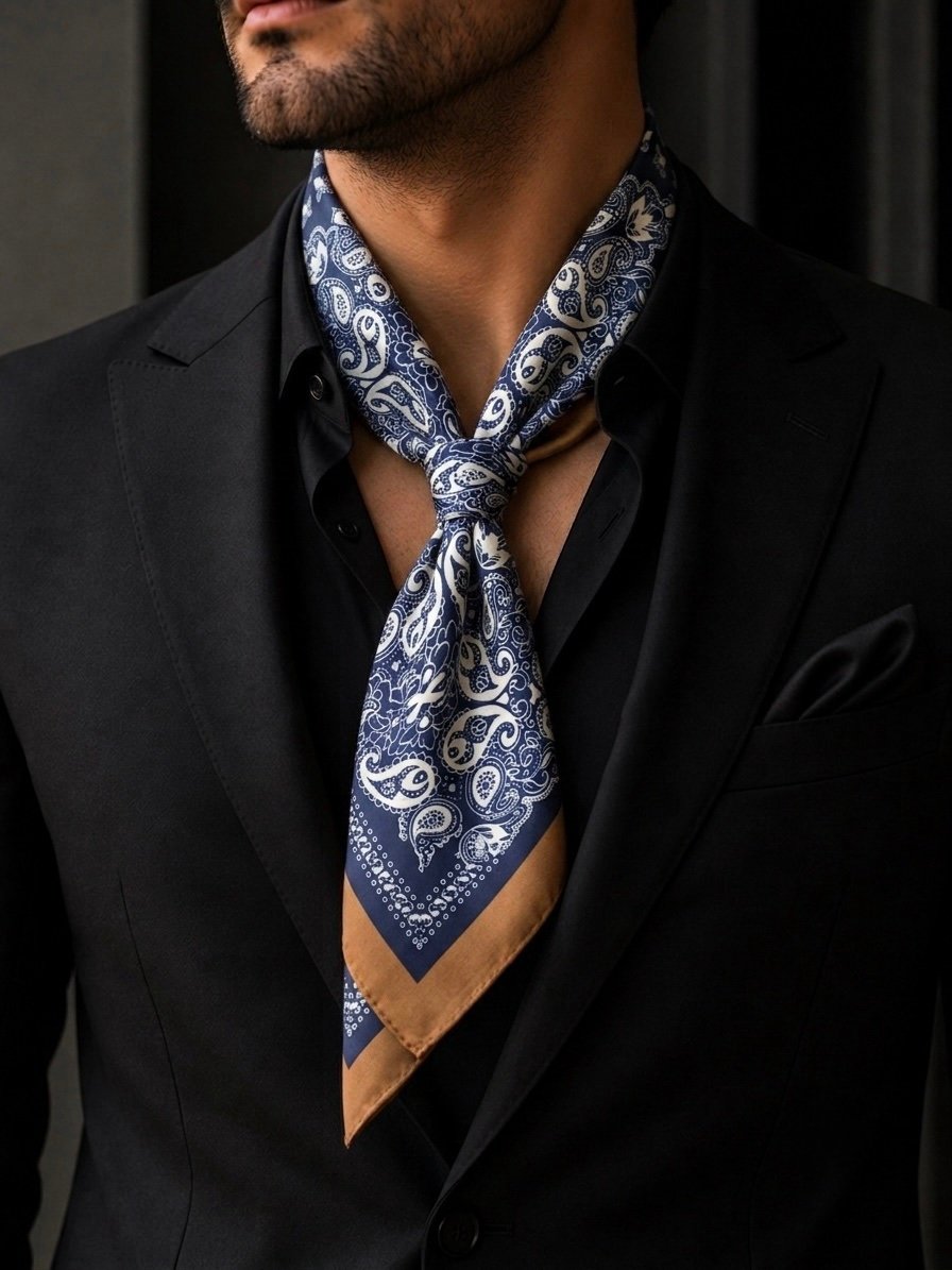 Ascot scarf — Navy