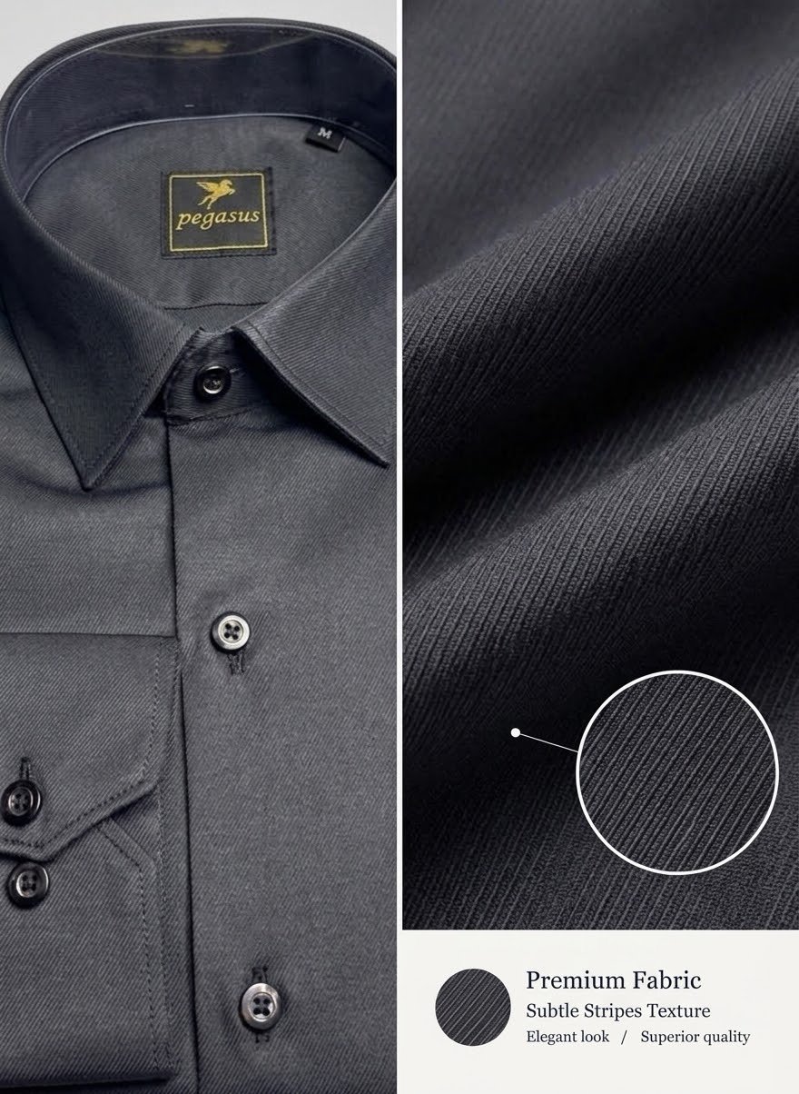 Slim fit shirt — Dark Black