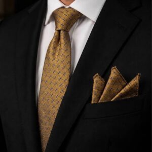 Tie & pocket square — Orange · 7.5 cm