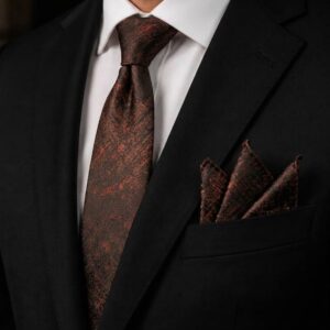 Tie & pocket square — Burgundy · 7.5 cm