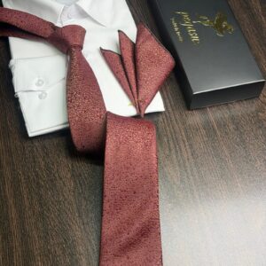 Tie & pocket square — Red · 7.5 cm